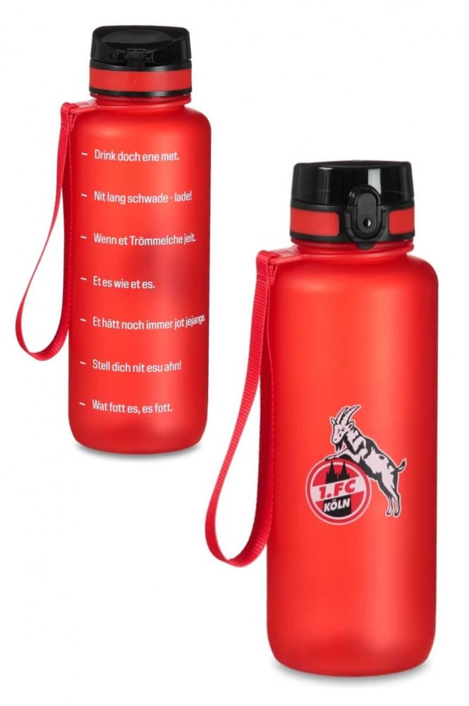 1. FC Köln Trinkflasche 1.5 Liter - Logo - ROT | Tritan Flasche | Große Sportflasche