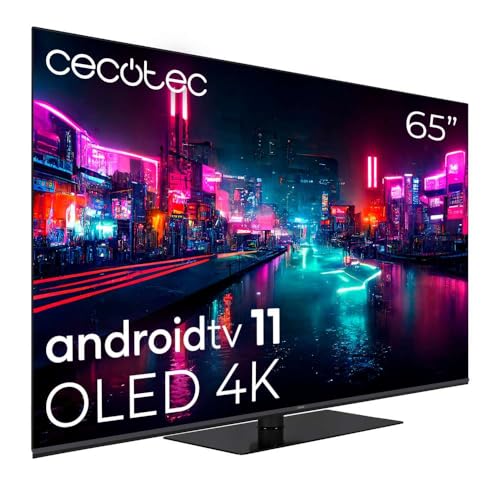 Cecotec Televisor OLED 65' Smart TV Z1 Series ZOU10065. 4K UHD, Android 11, Frameless, MEMC, Dolby Vision y Atmos, HDR10, 2 Altavoces de 12W y Subwoofer con 12W Adicionales, Modelo...
