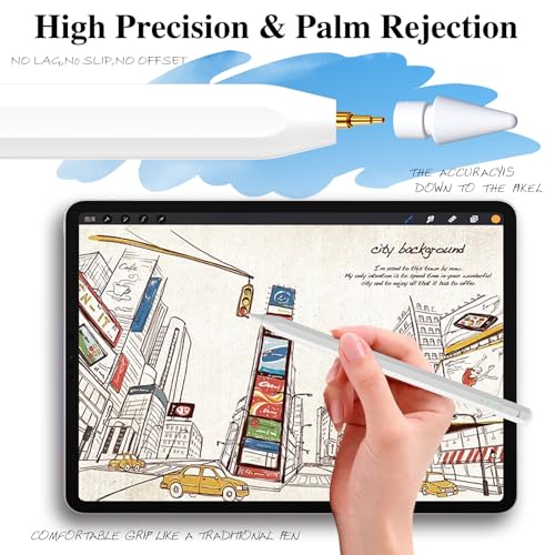 Image of Stylus Pen for iPad11&10thGen,14Mins Faster Charge, with Pencil Holder,Palm Rejection, Tilt Sensitivity, for iPad Air11&13-inch(M3 /M2), iPad Pro 11&13-inch (M4),iPad 6-11th,iPad Pro 11 /12.9 inch