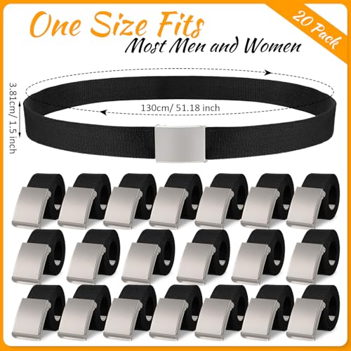 Image of Yahenda 20 Pcs Web Belt for Men Women Belt Adjustable Canvas girdle Golf Strap with Military Buckle Casual Web girdle
