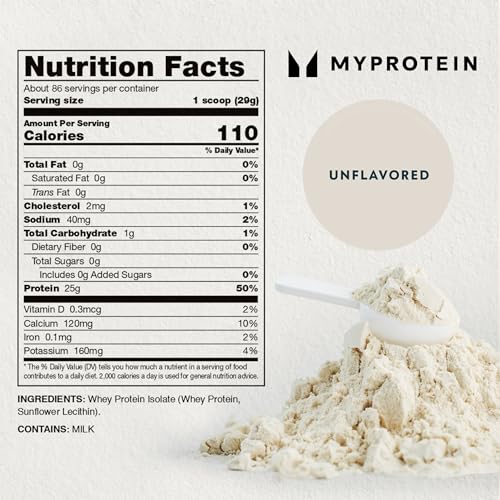 Impact Whey Isolate Myprotein de 2,5 kg sans sucre pour digérer - 2