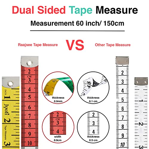 Pack Of 2 Tape Measure Body Measuring Tape 60Inch/150Cm, Soft Fabric Measuring Tape For Sewing Cloth & Weight Loss, Ribbon Tape Medical Body Measurement Craft #TOP1