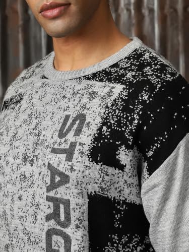 Image of High Star Men Knitted Acrylic Relaxed Fit Round Neck Long Sleeve Sweaters