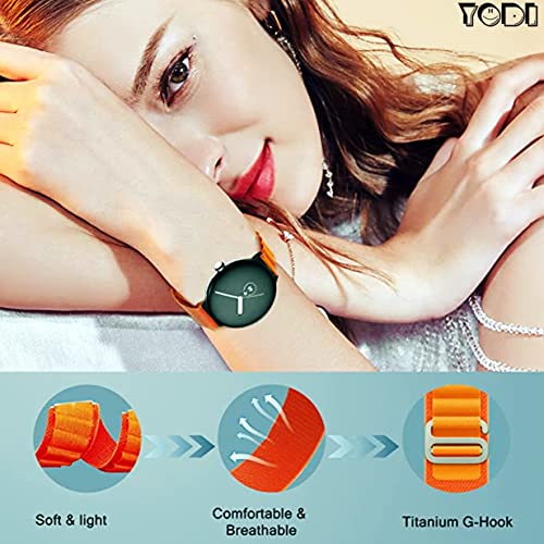 Image of YODI Nylon G-Hook Watch Strap Band for Redmi Watch 5 Lite Smartwatch Only Straps Accessories for Men and Women (ALPINE-ORANGE)