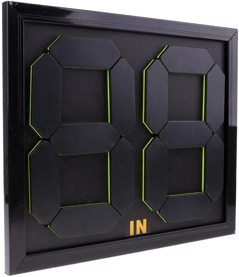 Practical and -Aging Football Soccer Substitution Card - 4-Digit Double-Side Display for Easy Viewing - for Coaches and Teams - Black - 17 Inch Length