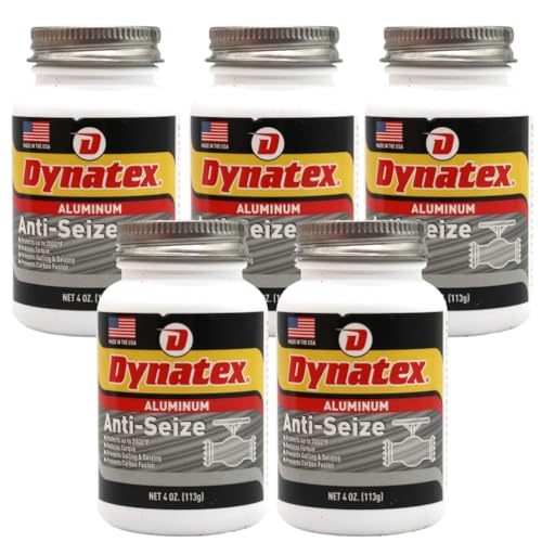 Image of Dynatex Aluminum Anti-Seize 4 oz Can - General Purpose, Prevents Galling Seizing Corrosion, High Heat & Pressure Resistant, Aluminum & Graphite (5-Pack)
