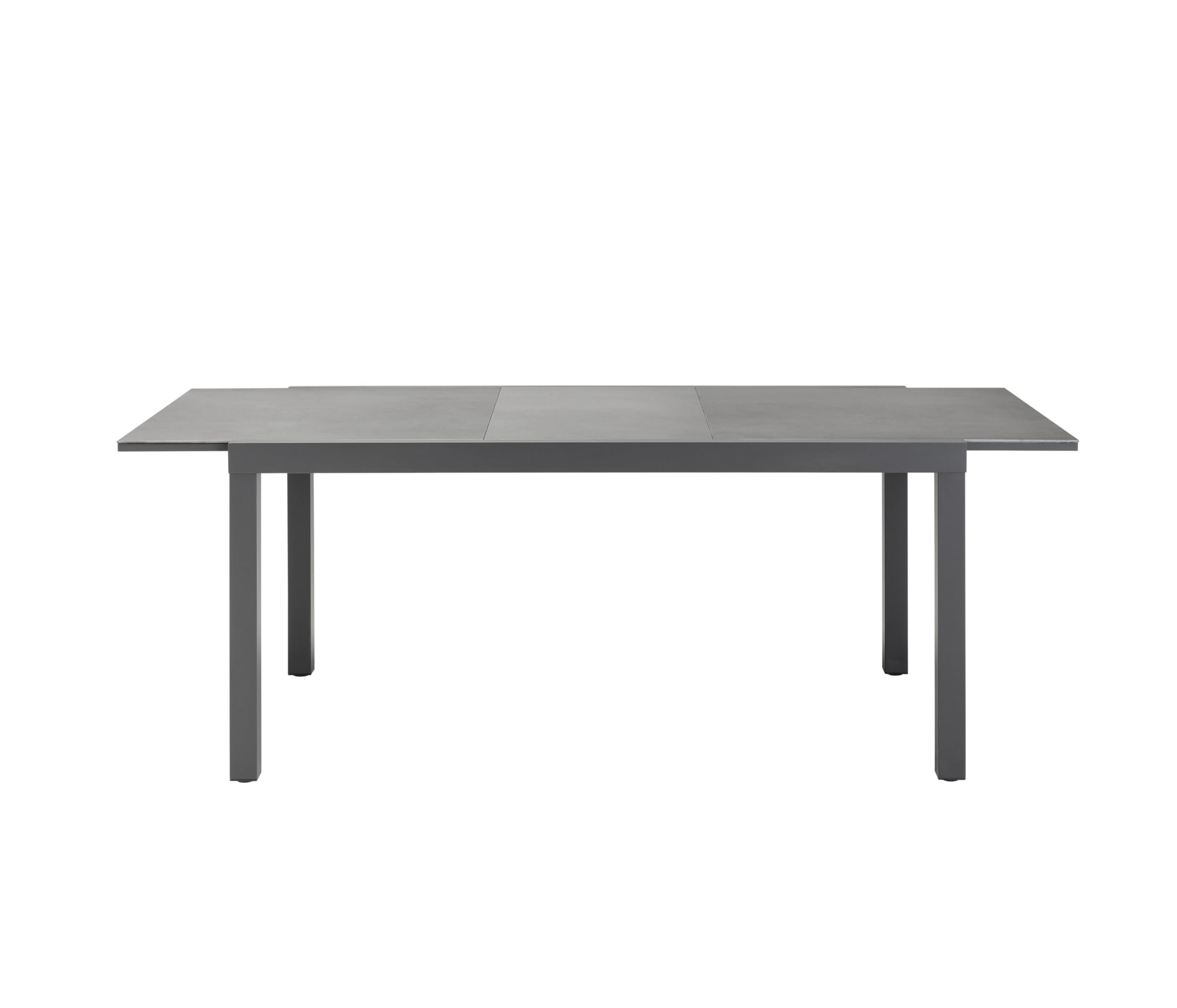 Dehner Ausziehtisch Chicago Dark, Kratzfeste Platte, 160/210 x 90 x 75 cm, Aluminium/Stein, pulverbeschichtet, dunkelgrau