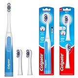 Colgate 360 Floss Tip Sonic Powered Battery Toothbrush, 2 Pack with Floss Tip Refill Heads