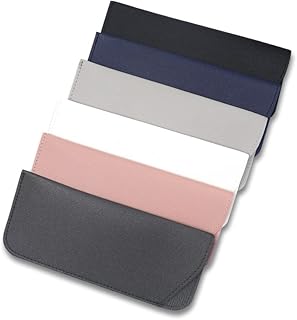 6 Pack Glasses Pouch Slim, Portable Leather Soft Eyeglass Case, Sunglasses Slip Case, Leather Spectacles Soft Shell Case for Women Men (6colors), One Size