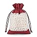 10 pièces sac de rangement de bijoux avec cordon maille poche fournitures de mariage organisateur bonbons biscuits paquet fête sacs à main sac cadeau petit rose rouge