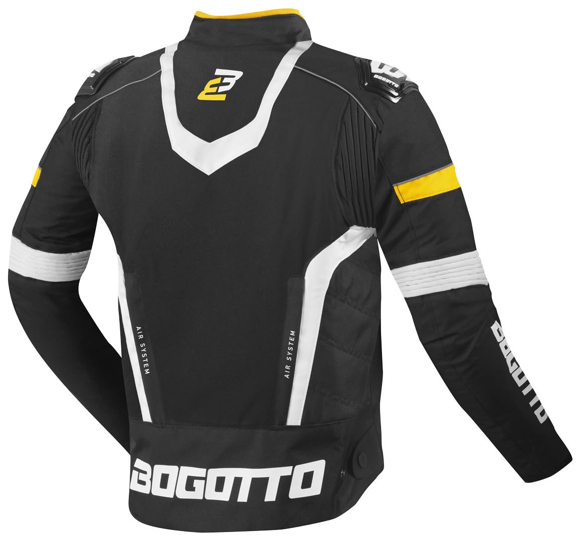 Bogotto Boomerang Blouson textile de moto imperméable, schwarz/gelb, S