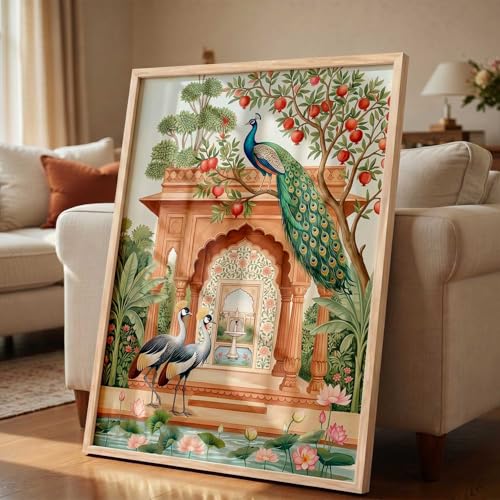 Image of kotart Indian Traditional Art Wall Painting Home Decoration With Frame For Living Room Bed Room Hotel Wall Decor Digital Reprint Engineered Wood (19x25 inch)