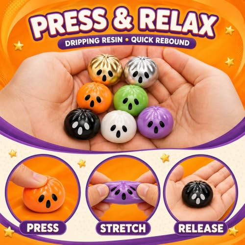 25 Pack Mini Squishy Dumplings Halloween Dumpling Squishy Set with Steamer - image 6