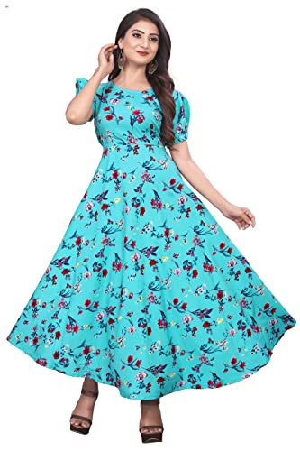 Image of FLARED ALINE MAXI DRESS WITH FLORAL PRINT FOR WOMEN