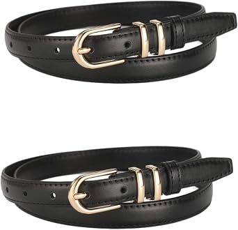 QudraKast Leather Belts for Women, Black