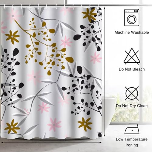 Rideau de douche imperméable en polyester gris chic lavable 180x190 cm - 8