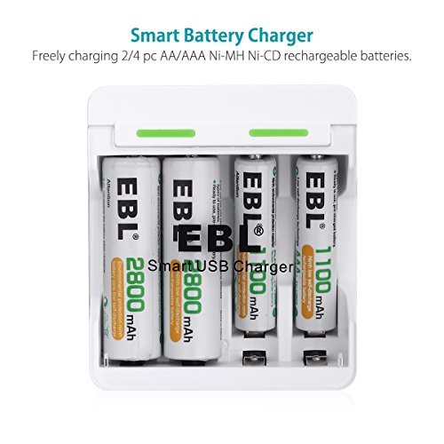 image for EBL Quick & Convenient Smart AA AAA Battery Charger for Ni-MH Ni-CD Re