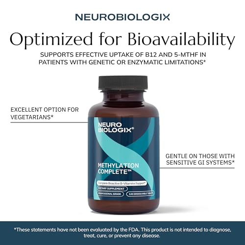 Image of Neurobiologix Methylation Complete, Methylated B Complex with Methylfolate, Vitamin B12 & B6, Daily Energy, Immune & Cellular Health Support for Kids & Adults, Gluten Free, 120 Chewable Tablets