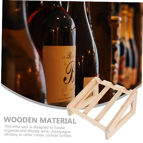 Soporte rústico de madera para botellas de vino miniatura 6