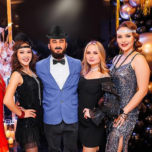 20er Jahre Accessoires, Mafia Kostüm Herren, Peaky Blinders, Gangster Mit Panama Hut Verstellbar, Hosenträger, Taschenuhr, Fliege, Krawatten, Bärte für Karneval Partys
