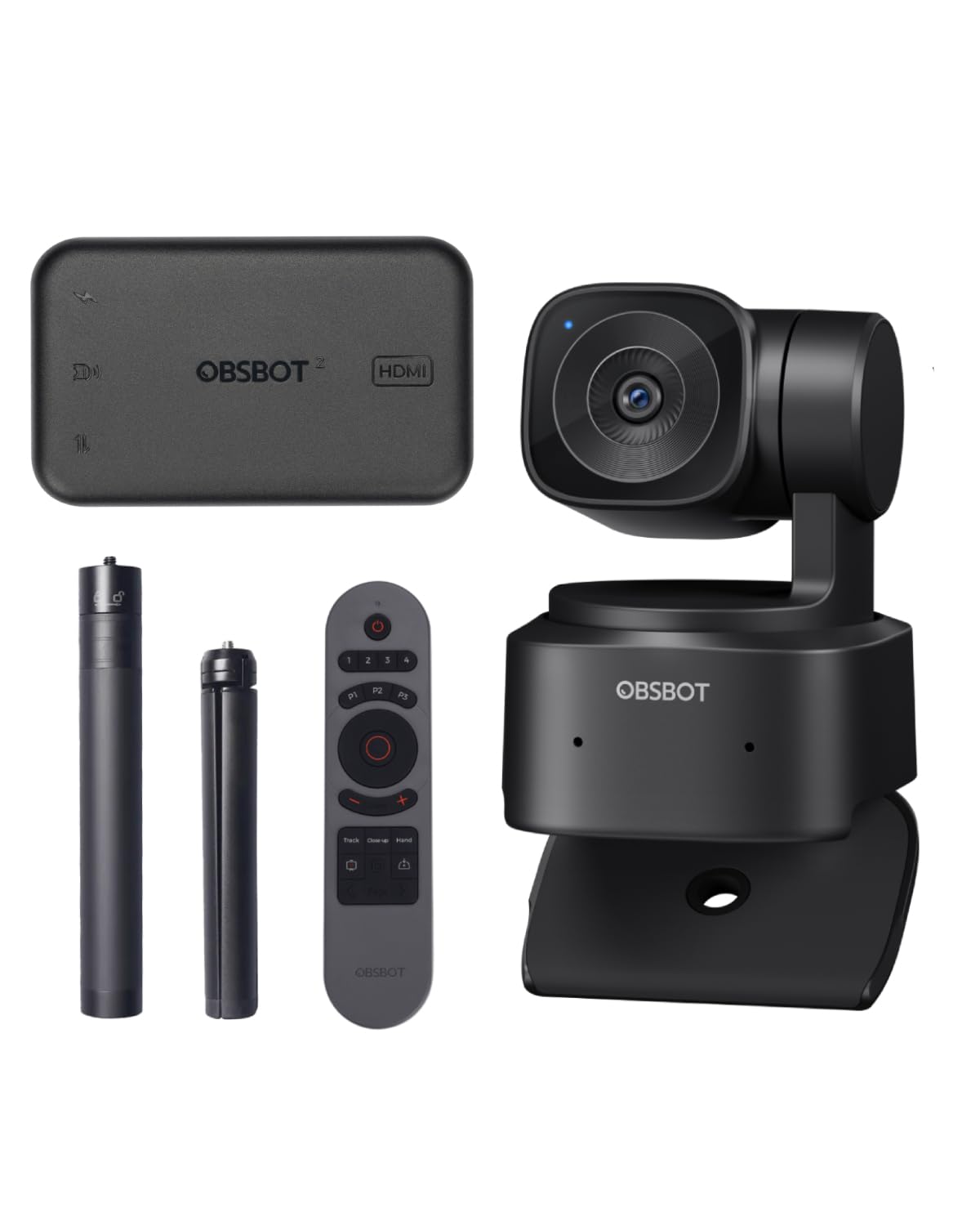 OBSBOT Tiny SE 1080P 100FPS Webcam Bundle with Remote & Tripod & UVC to HDMI Adapter, AI Tracking PTZ Streaming Camera with 1/2.8" Sensor, Gesture Control, Dual ISO, Staggered HDR, Web Camera.