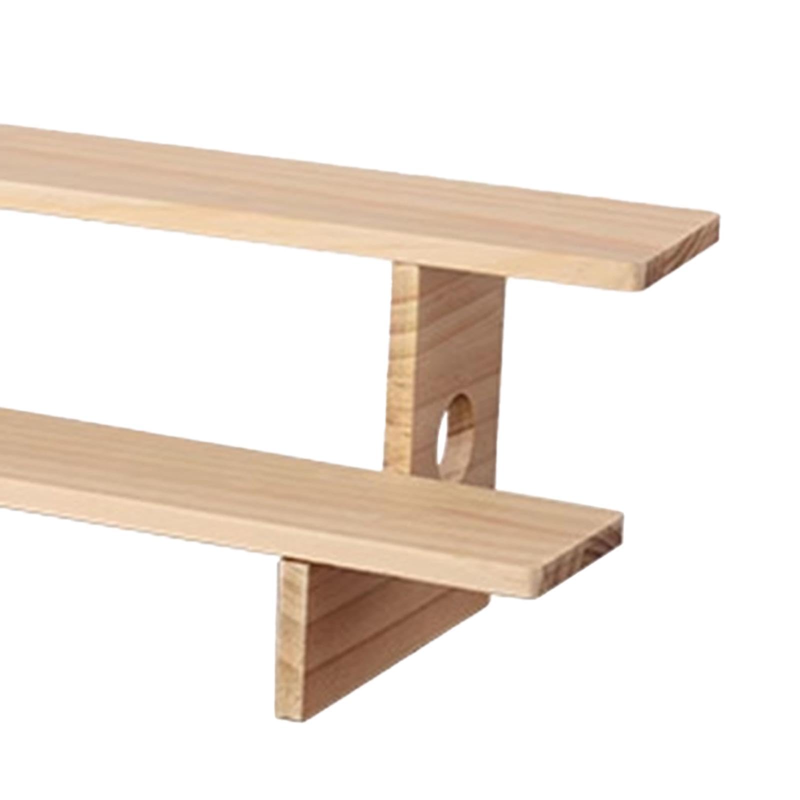 Generic Robusto E Versatile Supporto Da Portata in Legno, Ideale Come Porta Spezie, Supporto per Cupcake, Supporto a Più Livelli per Bottiglie, Barattoli, 55cmx20cmx17cm