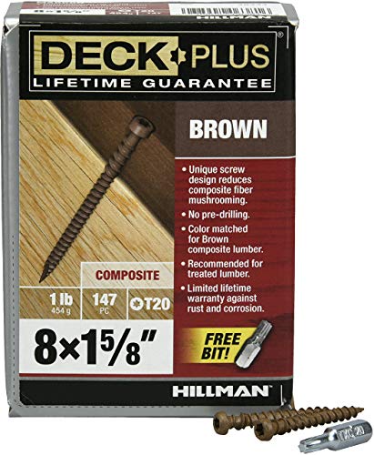 Deck Plus Brown Star-Drive Composite Deck Screws #8 x 1-5/8", 147 piezas miniatura 2