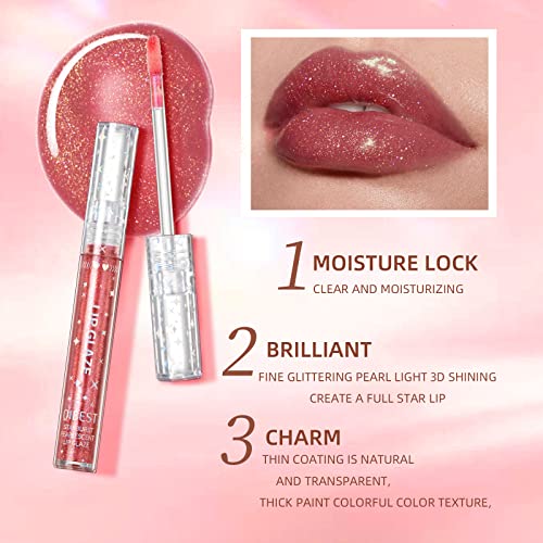 Aseawave Girls Lip Gloss, Shimmery Lip Glosses For Girls Teens & Women, | Syrupy Gloss| Glossy Finish| Long-Lasting| Moisturizing| Highlighting| Natural-Beauty | Lip Glow Set #TOP2