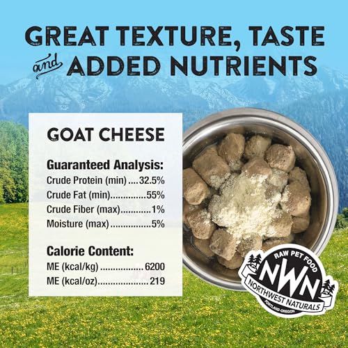 Image of Northwest Naturals Freeze-Dried Goat Cheese Functional Topper - for Dogs & Cats - Healthy, 1 Ingredient, Human Grade Ingredients, All Natural, Proudly Made in USA, 4.5 Oz (Pack of 2)