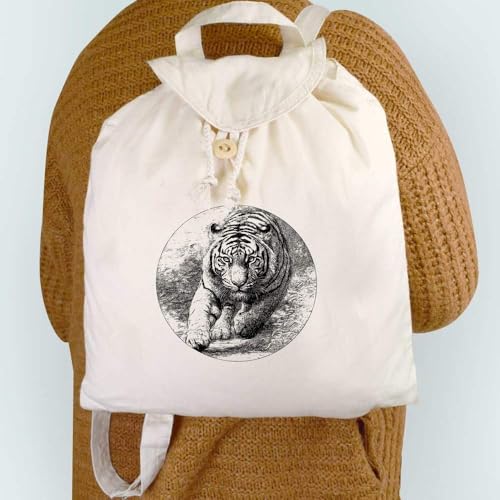 Azeeda 'Tiger Running' Canvas Rucksack/Backpack (RK00041563)2