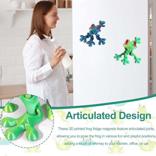 Imán Decorativo de Rana 3D para Refrigerador Azul miniatura 4