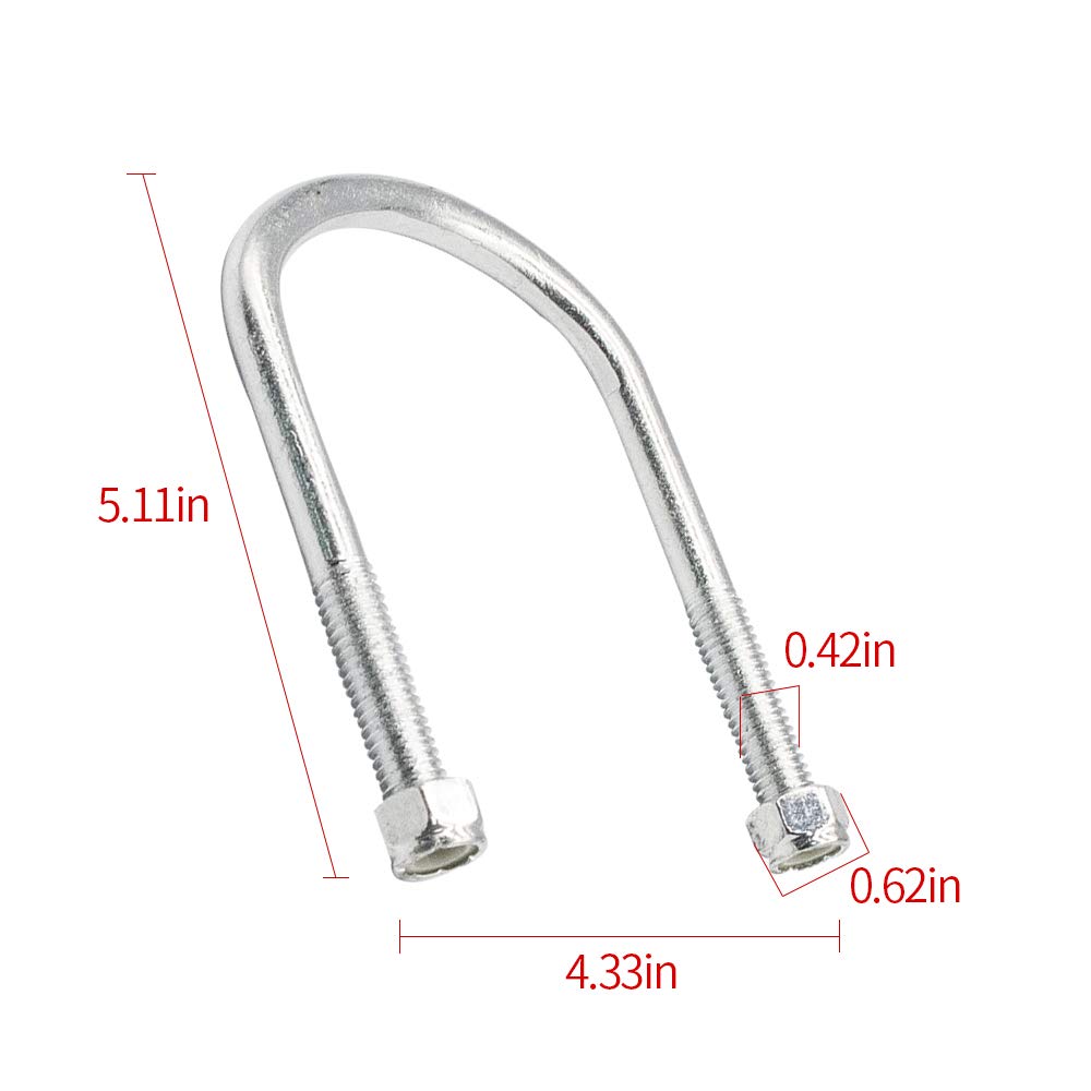 Drive-up Club Car U Bolt for Club Car DS and Precedent Heavy Duty Leaf Spring Gas or Electric Models and 2018-up Tempo Golf Cart OEM 1014902-2Pcs