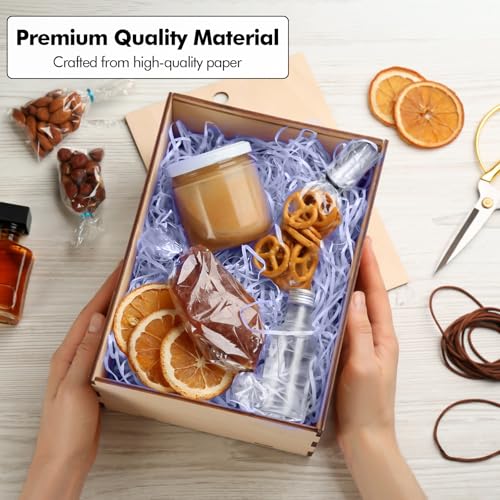 Poeland 200 g Füllmaterial für Geschenkkörbe, zerrissenes Papier für Geschenkkörbe, Geschenkkartonfüllung für Geschenkkastenfüllung und Korbfüllung, Violett