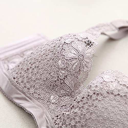 Soutien-gorge push-up dentelle brodé fleurs pour décolleté 85 D - 4