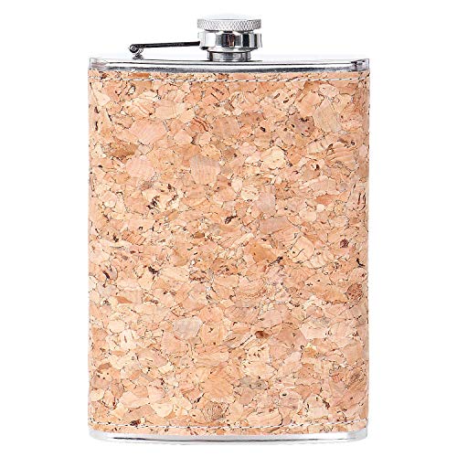Image of Stainless Steel Hip Flask with Funnel & 4 Shot Glass for Men & Women, 9 oz (266 ml) Wine Whiskey Vodka Alcohol Drinks Pocket Bottle Beverage Holder (AR3025)