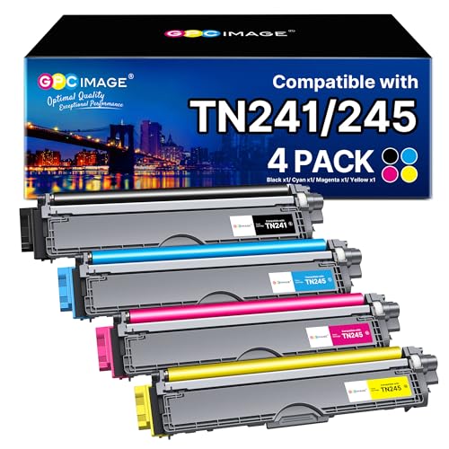 GPC Image TN241 TN245 TN 241 TN 245 Cartucho de tóner Compatible para Brother DCP 9020CDW DCP 9015CDW HL 3140CW MFC 9330CDW MFC 9340CDW MFC 9140CDN HL 3150CDW HL 3170CDW Impresora, 4 Pack