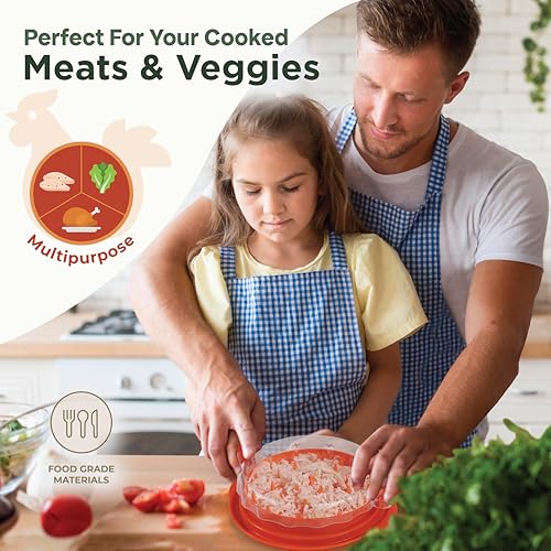 SHRED'N'GO Chicken Shredder Tool, Anti-Slip Strips, BPA Free, Suitable for Pulled Pork, Beef, Chicken. Orange Color - Image 6