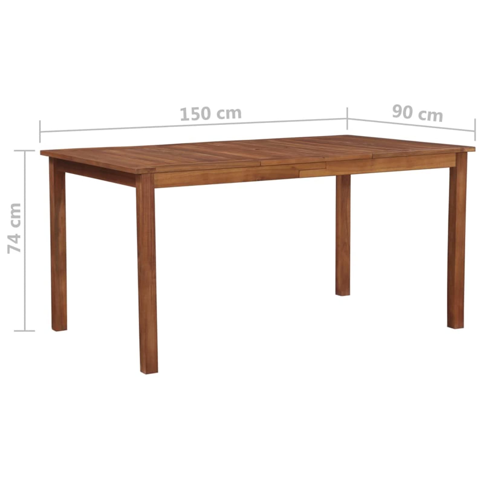 GuyAna Mesa de jardín Madera Maciza de Acacia 150x90x74 cm mesas de terraza y jardín Mesa Extensible Exterior Mesa pequeña terraza Mesa Exterior Jardin