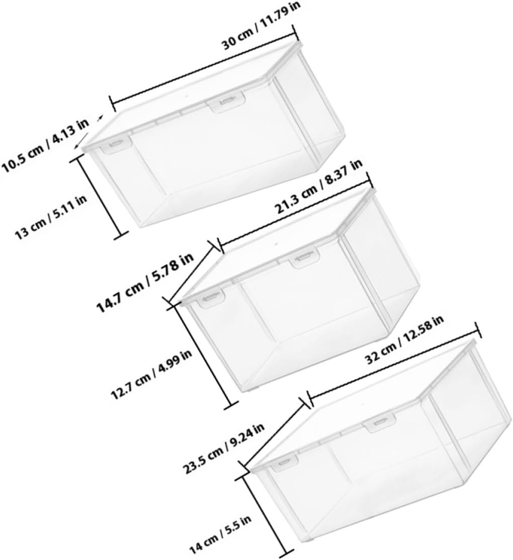 VOSAREA Airtight Bread Container 3pcs Set Plastic Medium, Medium Long, Large Loaf Box for Kitchen Counter Food Organization