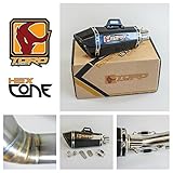Unlimited Mileage Warranty Toro T1 Hex-Kegel-Gloss Carbon Auspuff Kit kompatibel mit BMW R 1200 GS 2004-2009