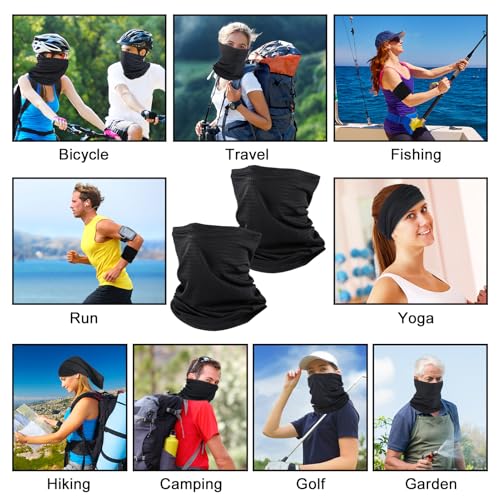 Image of Geyoga 2 /4 Pack Cooling Neck Gaiter Summer Breathable Balaclava Face Mask with Mesh Holes UV Protection Sun Scarf Men Women