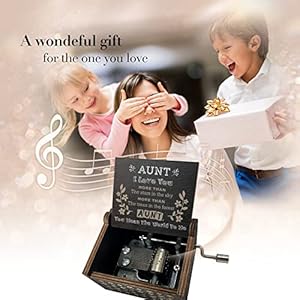 Gifts for Aunt Music Box from Niece or Nephew Aunt Birthday Gift, Auntie Gifts You are My Sunshine Hand Crank Engraved Wooden Musical Boxes for I Love You Aunt(Black) Gifts for Aunt Music Box from Niece or Nephew Aunt Birthday Gift Auntie Gifts You are My Sunshine Hand Crank Engraved Wooden Musical Boxes for I Love You AuntBlack