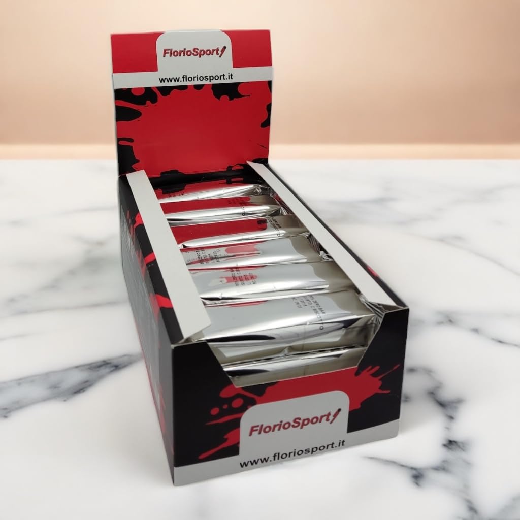 Barrette Proteiche Senza Zucchero 50% Zero Bar FlorioSport 24 pz da 55g al 50% di Proteine del Siero del latte isolate Whey - Peso Netto 1320g (Cioccolato Fondente)