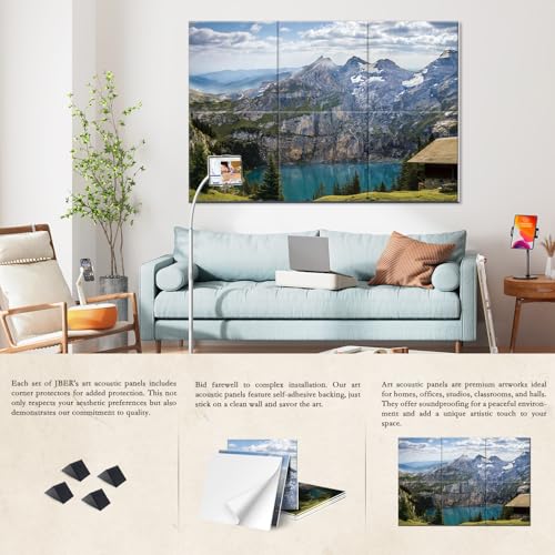 Image of JBER 6 Pack Art Acoustic Panels 72 inch x 48 inch, Lake Oschenis