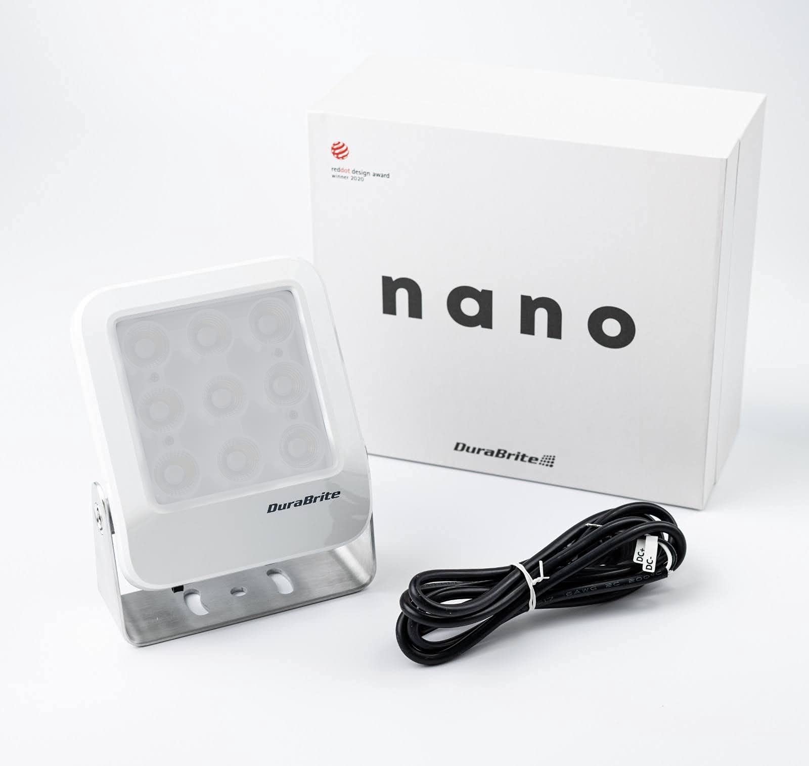 DuraBriteLights Nano Sport Series Floodlight Fog LED Light Bar Alternative 7,000 Lumens Boat Fishing Offroad Truck Automotive Marine Grade IP67 Waterproof 12/24 VDC 50W Searchlight (White, Flood)