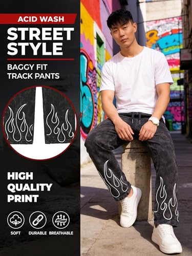 Image of fanideaz Mens Cotton Baggy Trackpant for Men | Streetwear Loose Fit Track Pants for Men | Comfortable Breathable Cotton Casual Wear Lower for man Stylish