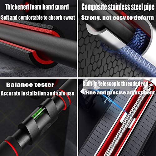 Barre Horizontale Portable Home Home Fitness Min Up Bar, Pas De Vis, Tapis De Suspension De La Bande De Résistance De Corridor, 72-96cm – Image 4