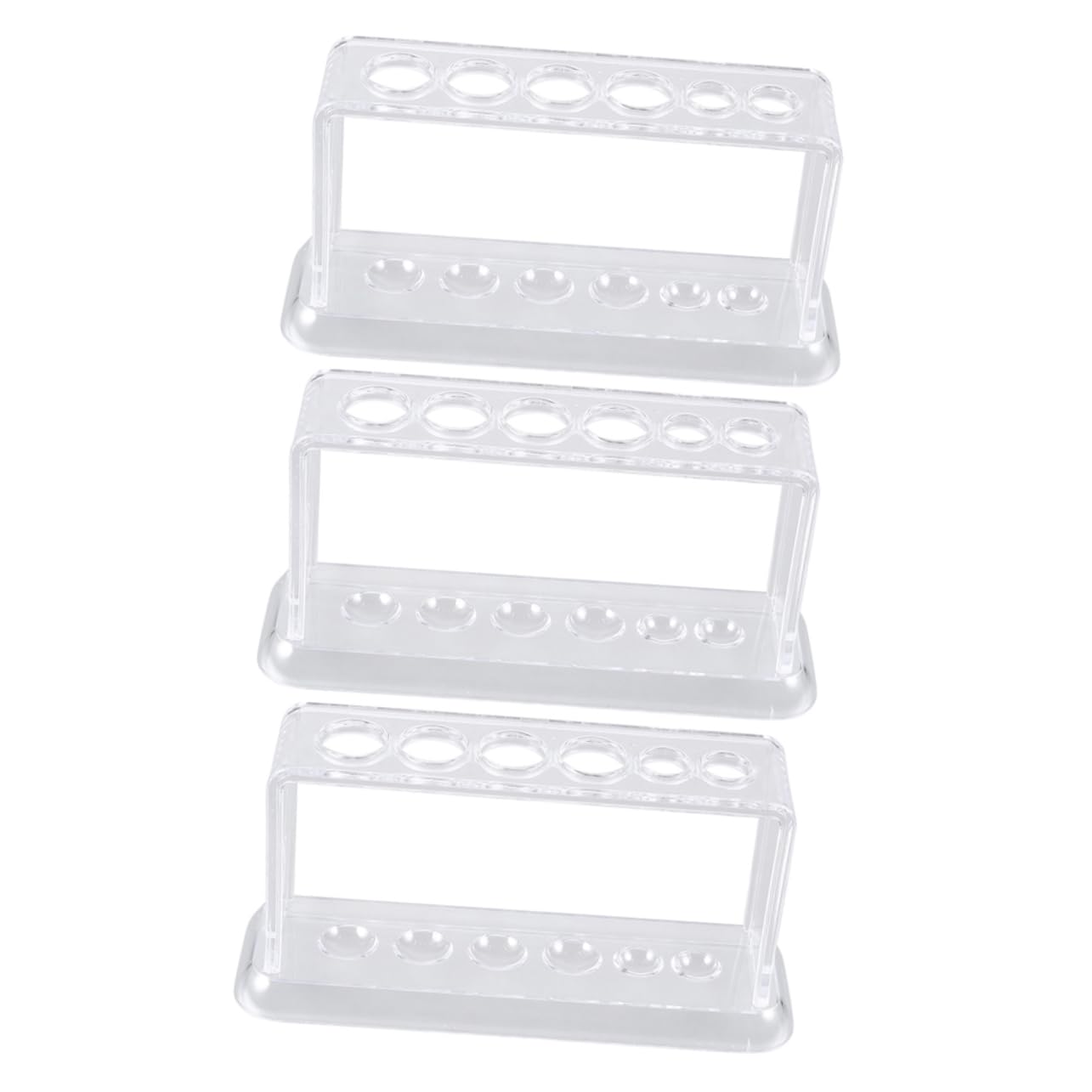 Cabilock 3Pcs Transparent Plastic Test Tube Rack Laboratory Tube Shelf Organizer Lightweight Design for Easy Portability for Centrifuge Tubes and Experiments