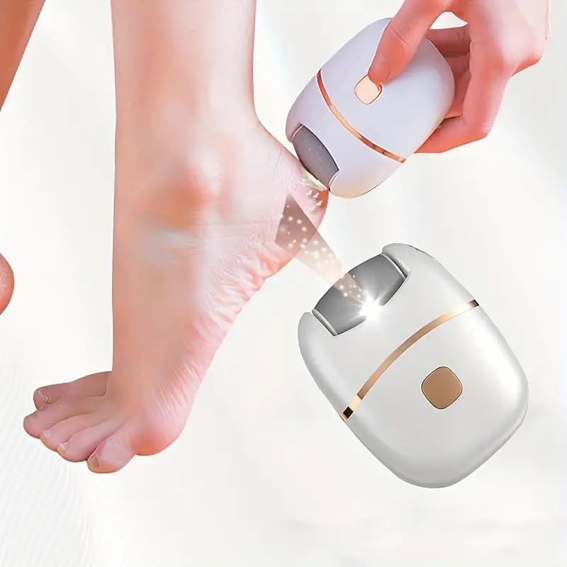 Image of Callus Remover for Feet - Rechargeable Foot Scrubber for Dead Skin & Cracked Heels - Pedicure Device with 3 Roller Heads, 2 Speeds & Waterproof Design for Smooth, Soft Feetr (Callus Remover Pedicure Device)