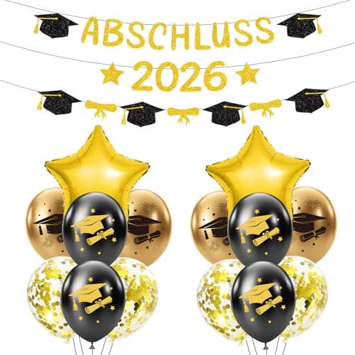 Yomover Abschluss Deko 2026 Abschluss 2026 Girlande Luftballons Deko Graduation Schulabschluss Für Abitur Bachelor Und Master Abschlussfeiern